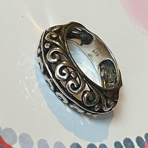 Vintage sterling silver 925 scroll ring size 10.5